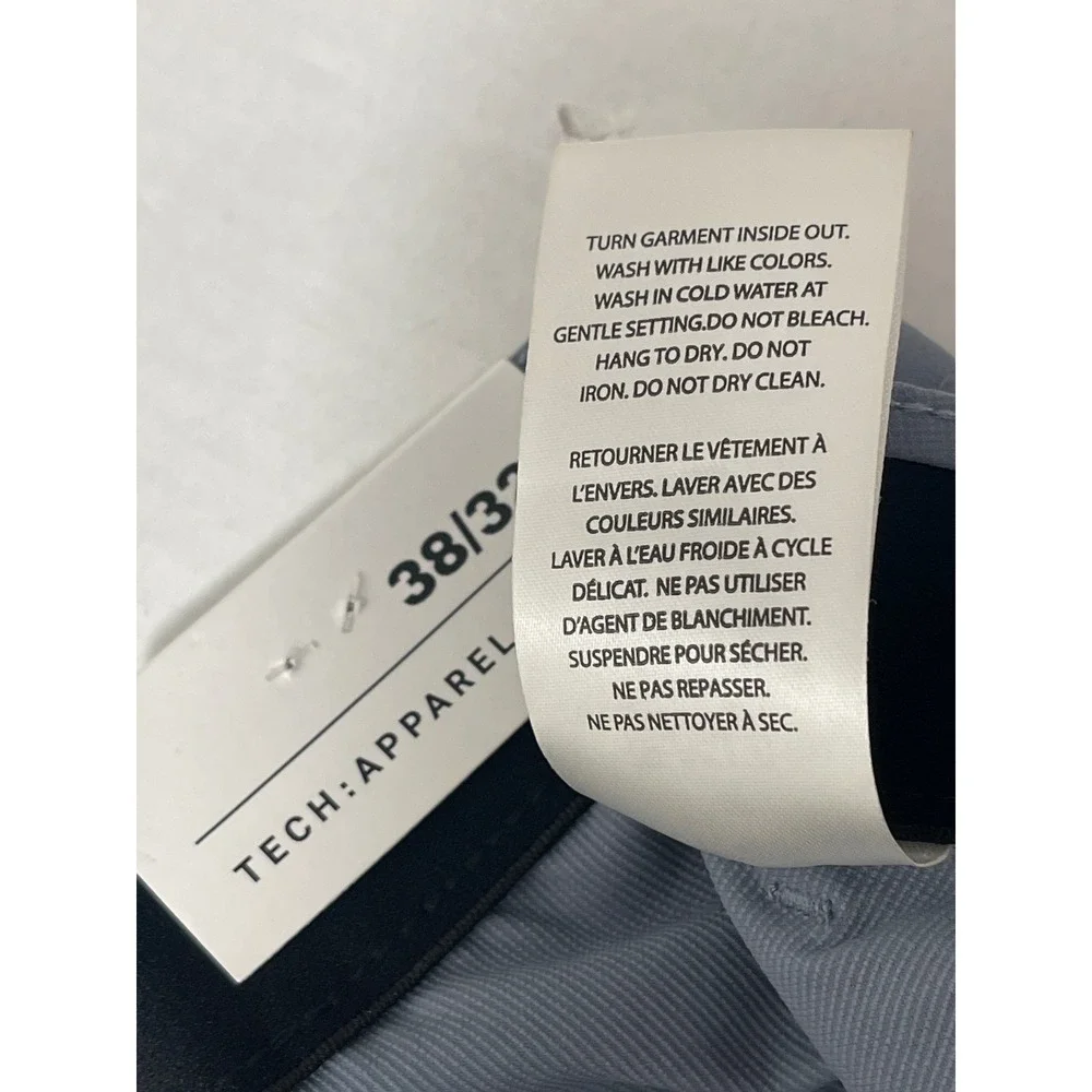 Tech Apparel Pro-jek Raw 38/32 Men Golf Pants Gray Blue 360 Stretch Slim Fit NEW